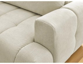 Бежов сгъваем/с място за съхранение ъглов диван (ляв ъгъл/L форма) Fuji – Bobochic Paris