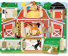 Melissa & Doug - Магнитна образователна игра с врати - Ферма