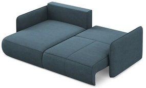 Син разтегателен ъглов диван с място за съхранение (ляв ъгъл) Nanea – Makamii