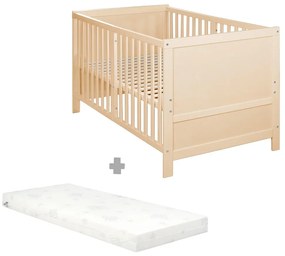Детско креватче 70x140 cm с регулируема височина в естествен цвят Easy Sleep – Roba