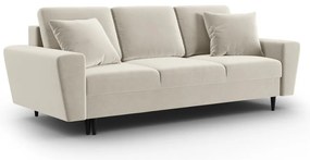 Бежов кадифен разтегателен диван с място за съхранение 235 cm Kyoto – Cosmopolitan Design