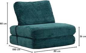 Тюркоазено разтегаемо кресло от букле Faster – Mauro Ferretti