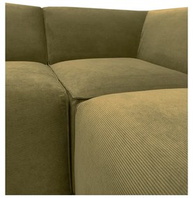 Ъглов диван от зелен велур (ляв ъгъл) Sting - Scandic