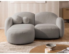 Сив ъглов диван от прежда с примки от букле (ляв ъгъл) Orbit – Ropez