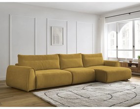 Ъглов диван в цвят жълта охра Aden – Bobochic Paris