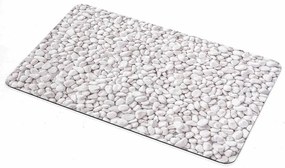 Бяло-сив гумен килим за баня 50x80 cm Leandra – douceur d'intérieur