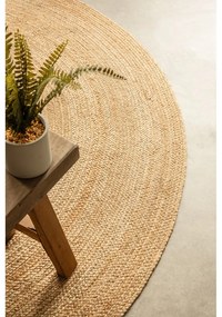 Двустранен ютен кръгъл килим в естествен цвят ø 140 cm Braided Gold – Hanse Home