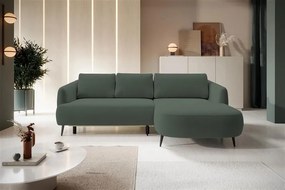 Ъглов диван Тери Мини-зелен-десен