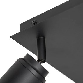 Интелигентен баня прожектор черен квадратен IP44 с 3 Wifi GU10 - Ducha