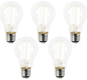 Комплект от 5 LED крушки E27 A60 Прозрачни 2.2W 470 lm 2700K