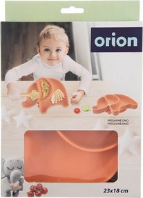 Оранжева силиконова детска чиния 18x23 cm Elephant – Orion