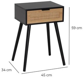 Черно нощно шкафче – Casa Selección