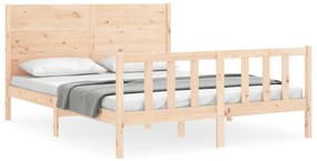 3192756 vidaXL Рамка за легло с табла 5FT King Size масивно дърво