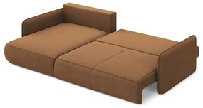 Оранжев разтегателен ъглов диван с място за съхранение (ляв ъгъл) Nanea – Makamii