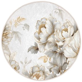 Светлосиво-бежов кръгъл килим подходящ за пране ø 120 cm Soft and Gentle – Mila Home