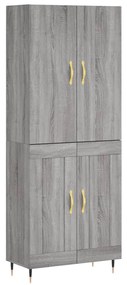 3195777 vidaXL Висок шкаф, сив сонома, 69,5x34x180 см, инженерно дърво
