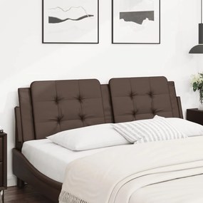 374868 vidaXL Мека табла за легло Zadar, кафява, 160 см, изкуствена кожа