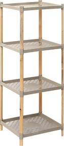 Дървена - пластмасова етажерка в естествен - бежов цвят 45x38x112см.