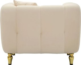 Кремаво кадифено кресло Alma – Mauro Ferretti