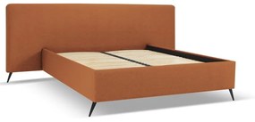 Тапицирано двойно легло в тухлен цвят с място за съхранение и решетка с размери 160x200 cm Walter - Milo Casa