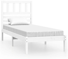 3100984 vidaXL Рамка за легло без матрак, бял, 75x190 см, борово дърво масив