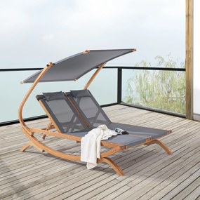 Double Lounger Karystos 197x156x144cm Dark Grey by