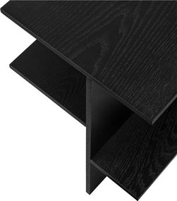 Черно нощно шкафче от декор от дъб с рафтове Atik – noo.ma