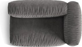 Сив кадифен модул за диван (десен ъгъл) Martina – Micadoni