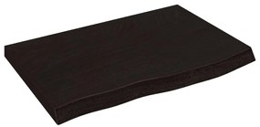 3156408 vidaXL Плот за маса тъмнокафяв 60x40x(2-4) см обработен масивен дъб