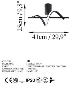 Черно LED осветително тяло за таван ø 7 cm Likma – Opviq lights