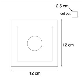 Комплект от 6 вградени спота бели 12 см квадратни - Gypsy Stucco