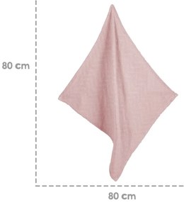 Розово плетено бебешко одеяло от органичен памук 80x80 cm Lil Planet - Roba