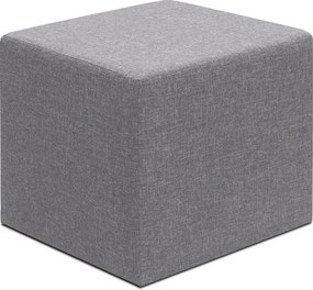 Тъканен табуретка Линда в сив цвят 40x40x40см.