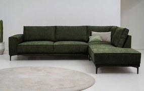 Зелен шенилов ъглов диван (десен ъгъл/L форма) Copenhagen – Scandic