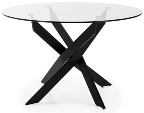 Кръгла маса за хранене със стъклен плот 120x120 cm Ruth - Marckeric
