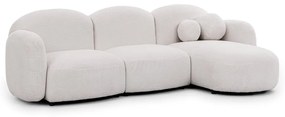 Кремав ъглов диван от прежда с примки от букле (десен ъгъл) Orbit – Ropez