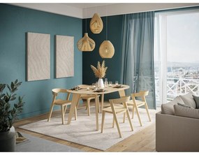 Трапезна маса с дъбов плот в естествен цвят 100x180 cm Lago – TemaHome