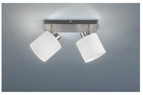 Бяло/сиво осветително тяло за таван с текстилен абажур ø 12 cm Tommy – Trio