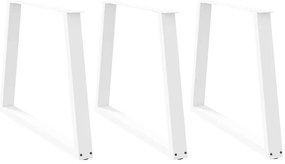 4012597 vidaXL Крака за трапезна маса, V-образни, 3 бр., бели, 100 x (72-73,3) см, стомана