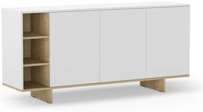 Бял нисък скрин от дъб 170x80 cm Cequoia - Marckeric