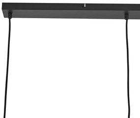 Дизайнерска висяща лампа черна с дъгово стъкло правоъгълна 3-лампи - Mallon