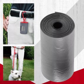 Пликчета за отпадъци  Fackelmann 59913, Държач, 2x20 бр, 36 x 30 см, Найлон, Сив/червен