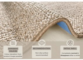 Светлокафяв кръгъл килим ø 200 cm Wolly – BT Carpet
