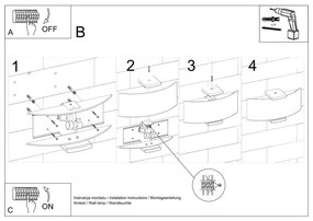 Бяла стенна лампа Eva – Sollux