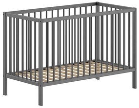 Антрацитно детско креватче от масивен бор 60x120 cm DINO – Vipack