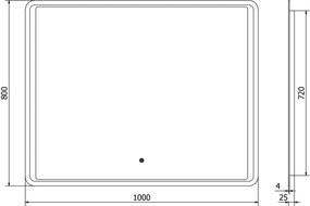 Mexen Zusa осветено огледало за баня 100 x 80 см, LED 6000K, анти-пара - 9808-100-080-611-00