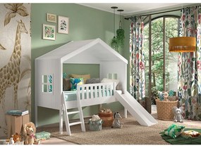 Повдигнато детско легло от бял бор 90x200 cm - Vipack