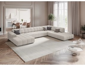 Светлосив ъглов диван (десен ъгъл/"U") Chicago - Cosmopolitan Design