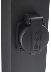 Модерна външна подова лампа черна 65 см с контакт IP44 - Baleno