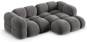 Сив кадифен ъглов диван (десен ъгъл) Loretto – Cosmopolitan Design